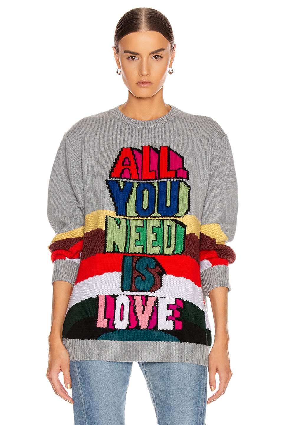 Image 1 of Stella McCartney All You Need Is Love Sweater in Grey Multicolor