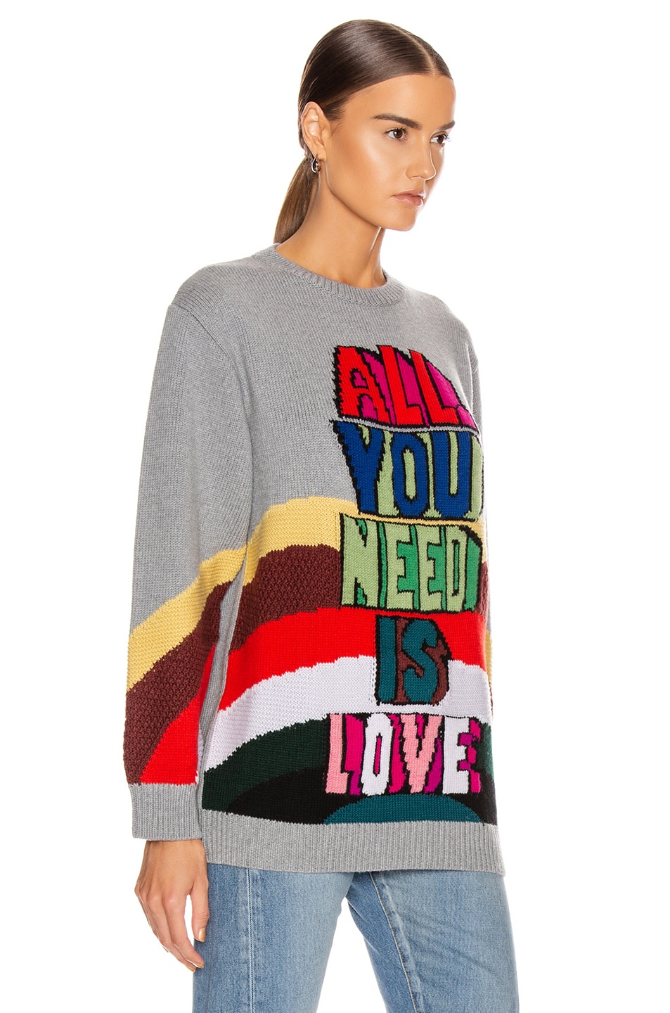 Stella McCartney All You Need Is Love Sweater in Grey Multicolor | FWRD