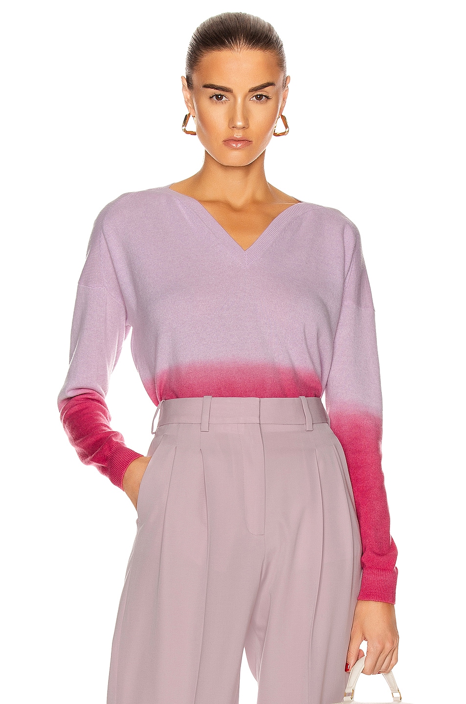 Image 1 of Stella McCartney Dip Dyed Sweater in Lilac & Rose