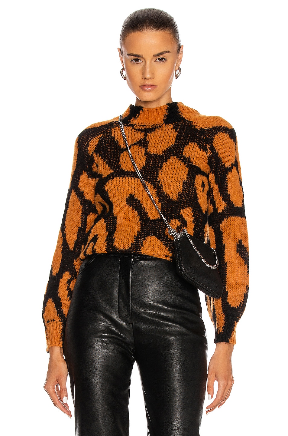 Image 1 of Stella McCartney Big Leopard Sweater in Black
