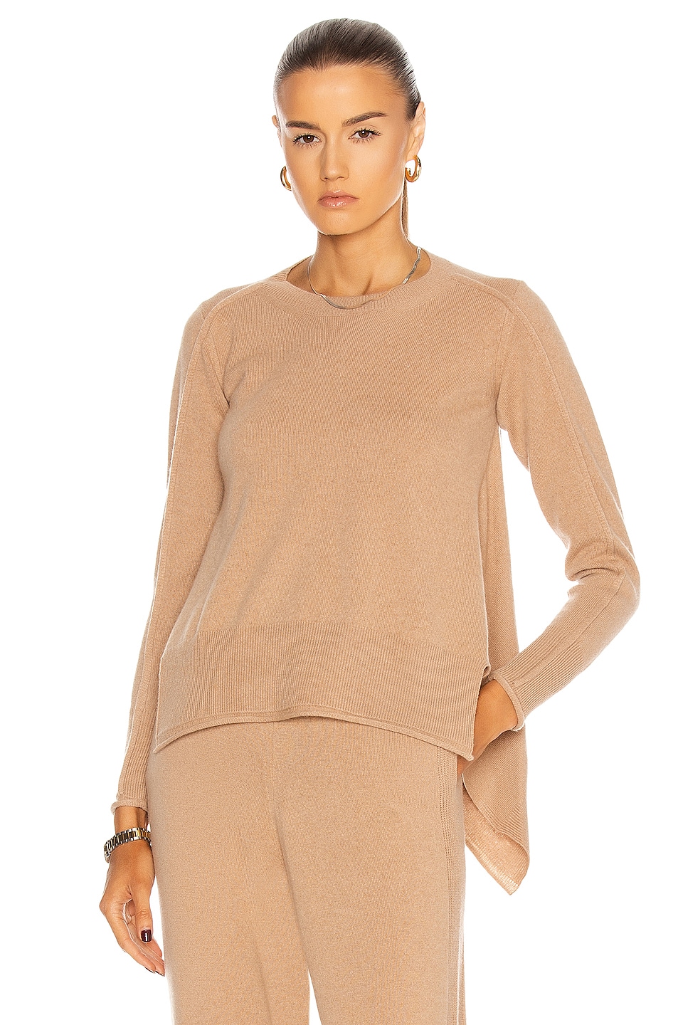Image 1 of Stella McCartney Crew Neck Light Soft Shape Sweater in Camel