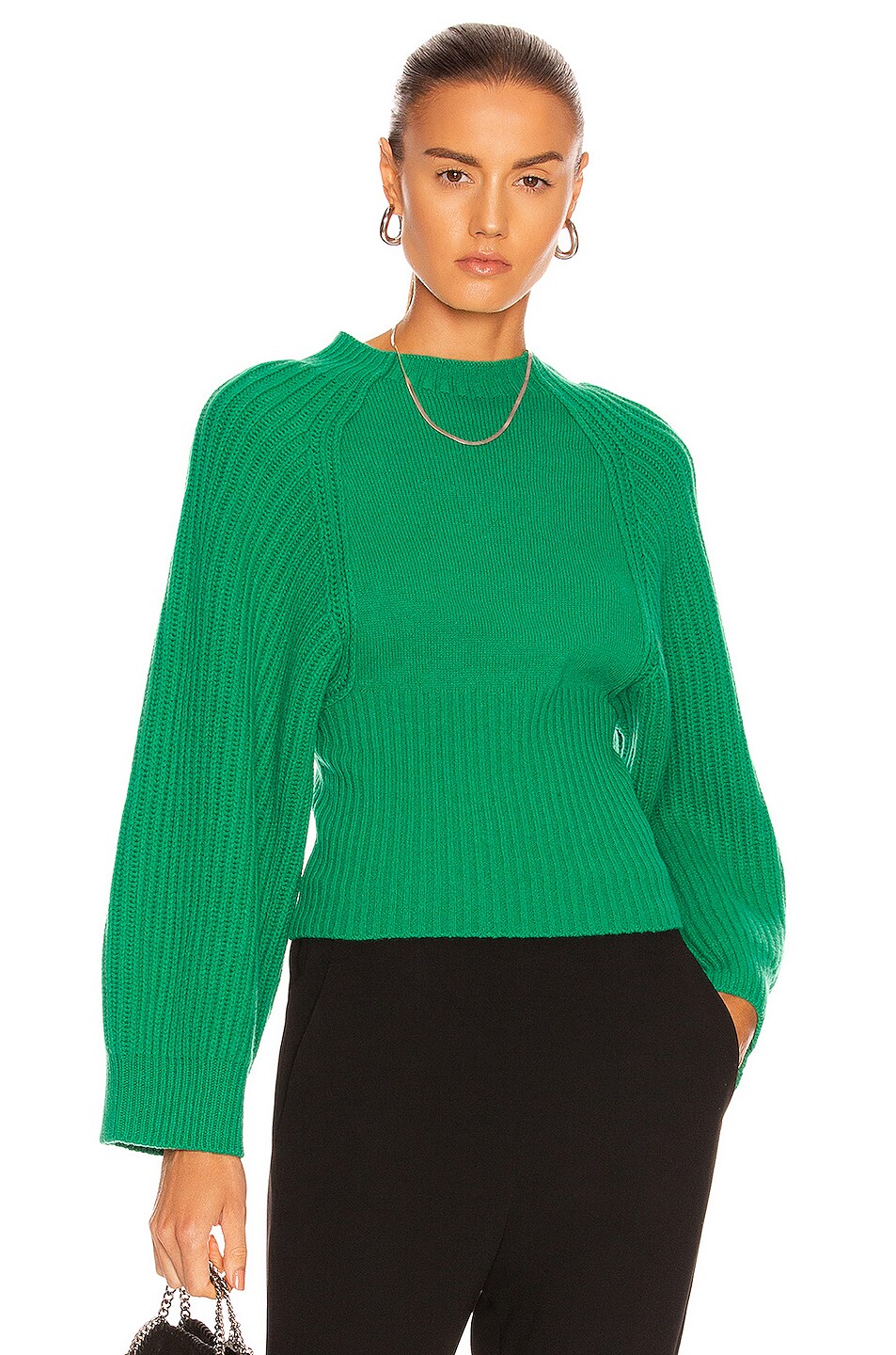 Image 1 of Stella McCartney Soft Cropped Sweater in Bright Green