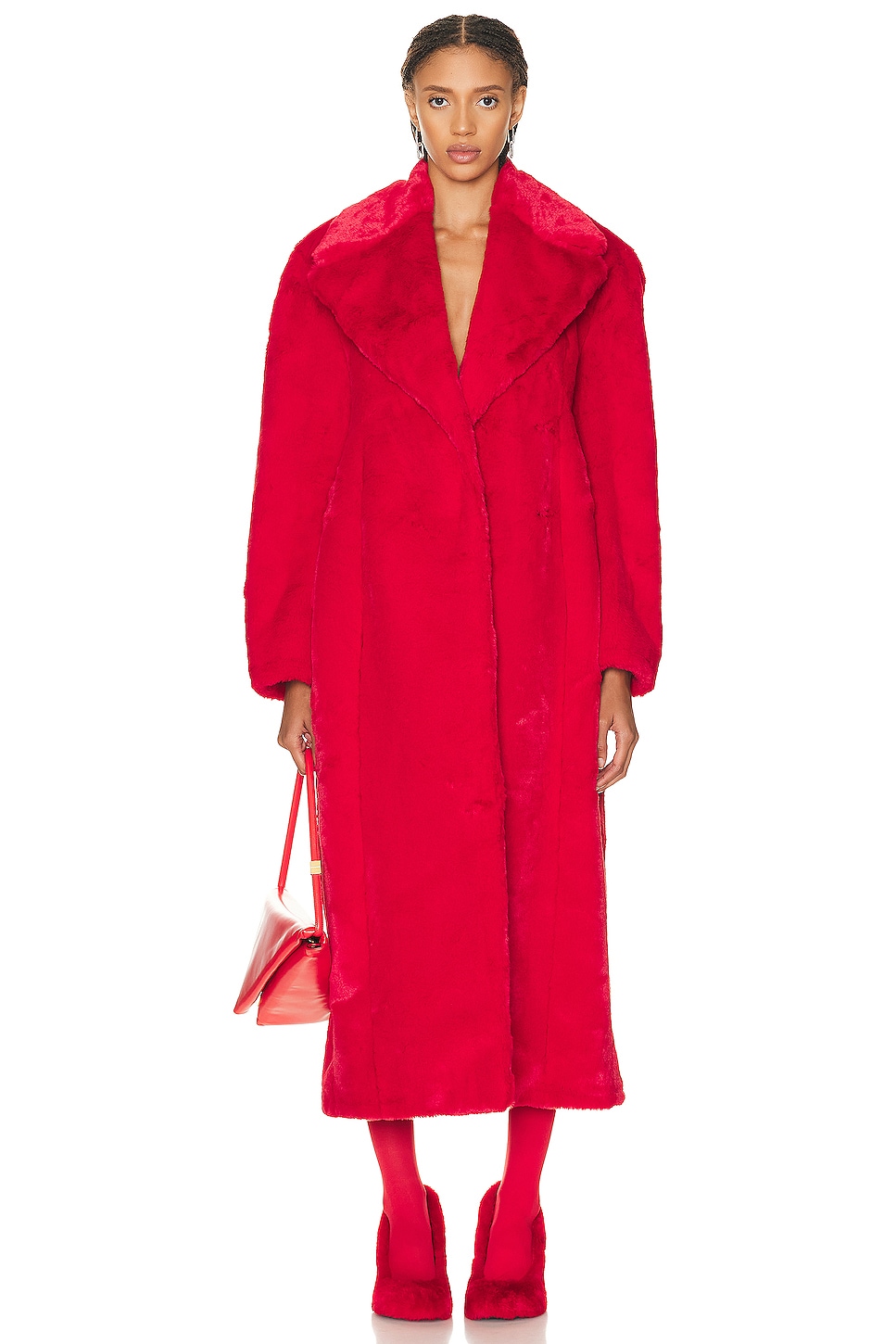 Image 1 of Stella McCartney Fur Free Moulded Coat in Tango Red