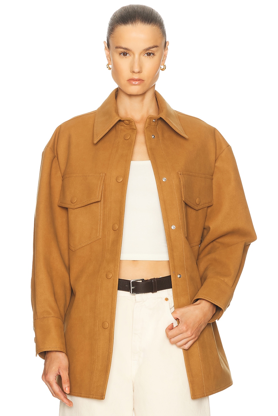 Suede Overshirt in Brown