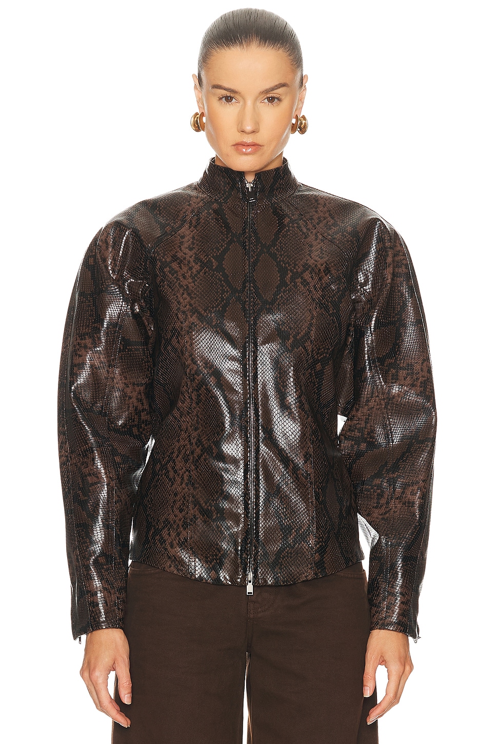Image 1 of Stella McCartney Alter Snake Jacket in Espresso