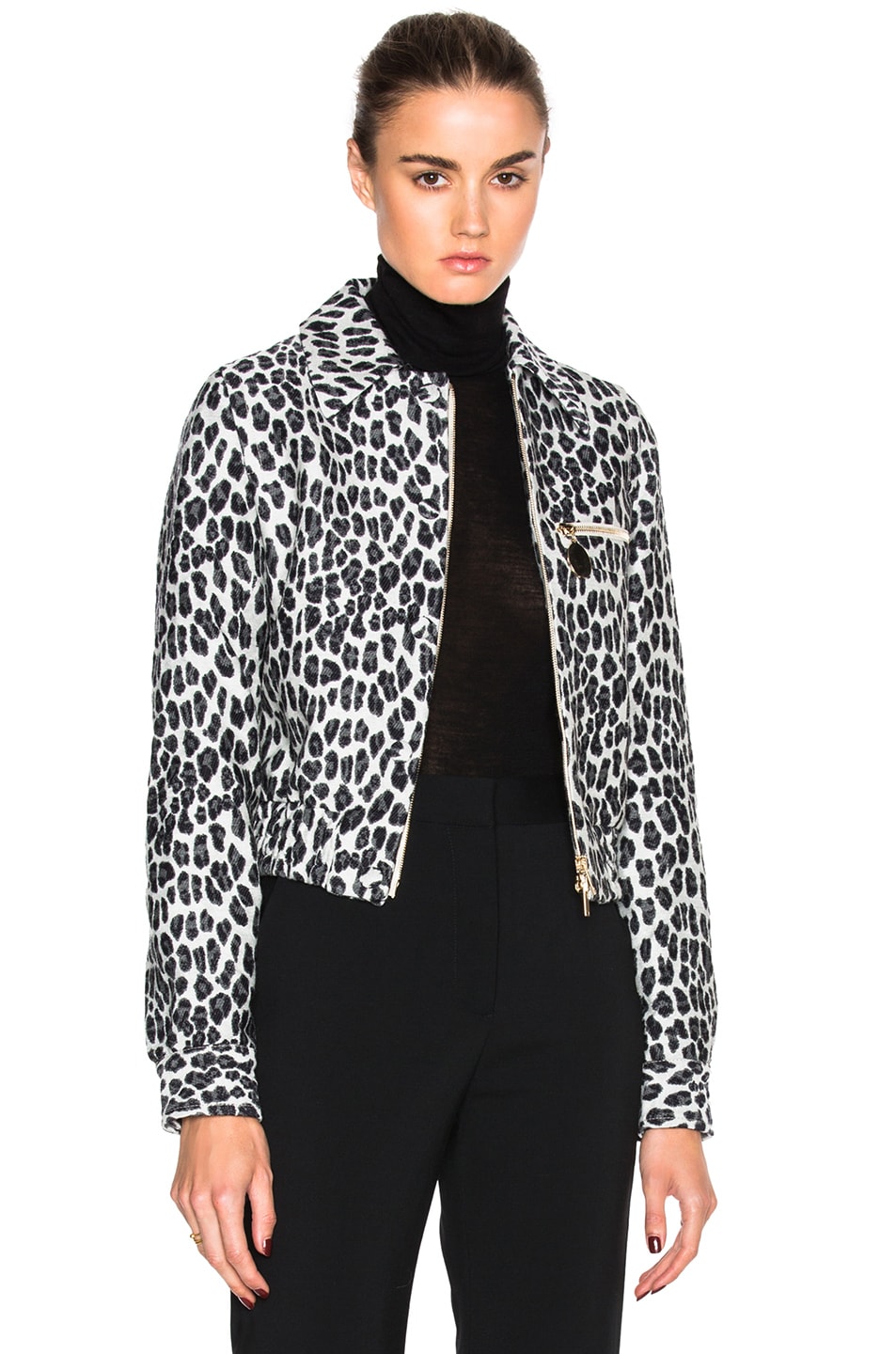 Image 1 of Stella McCartney Leopard Print Jacket in Stone