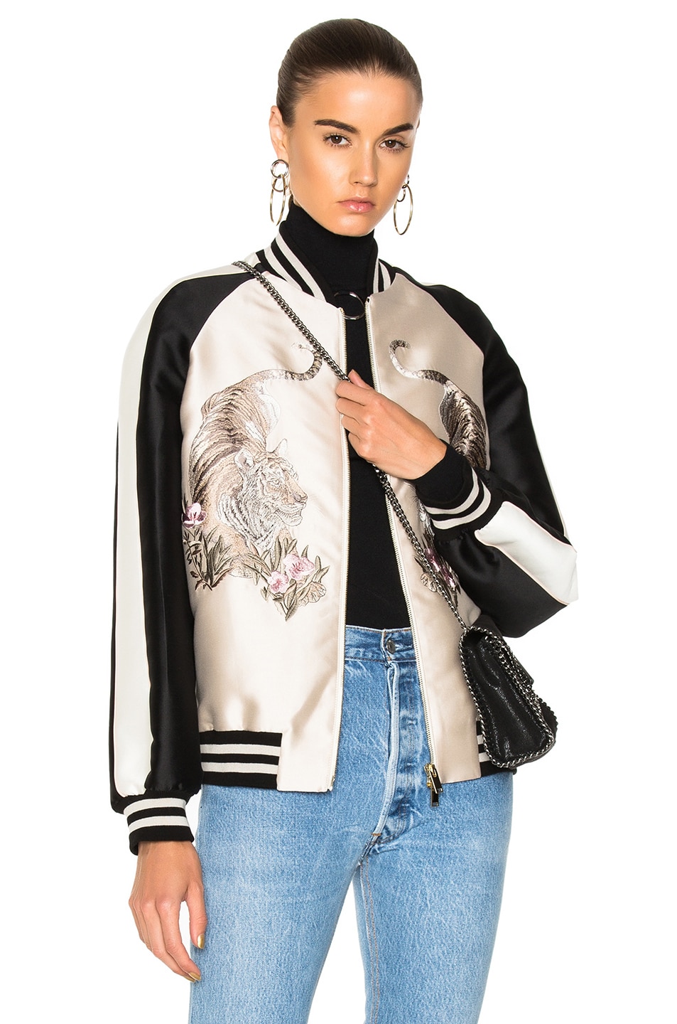 Image 1 of Stella McCartney Lorinda Tiger Embroidered Jacket in Oyster