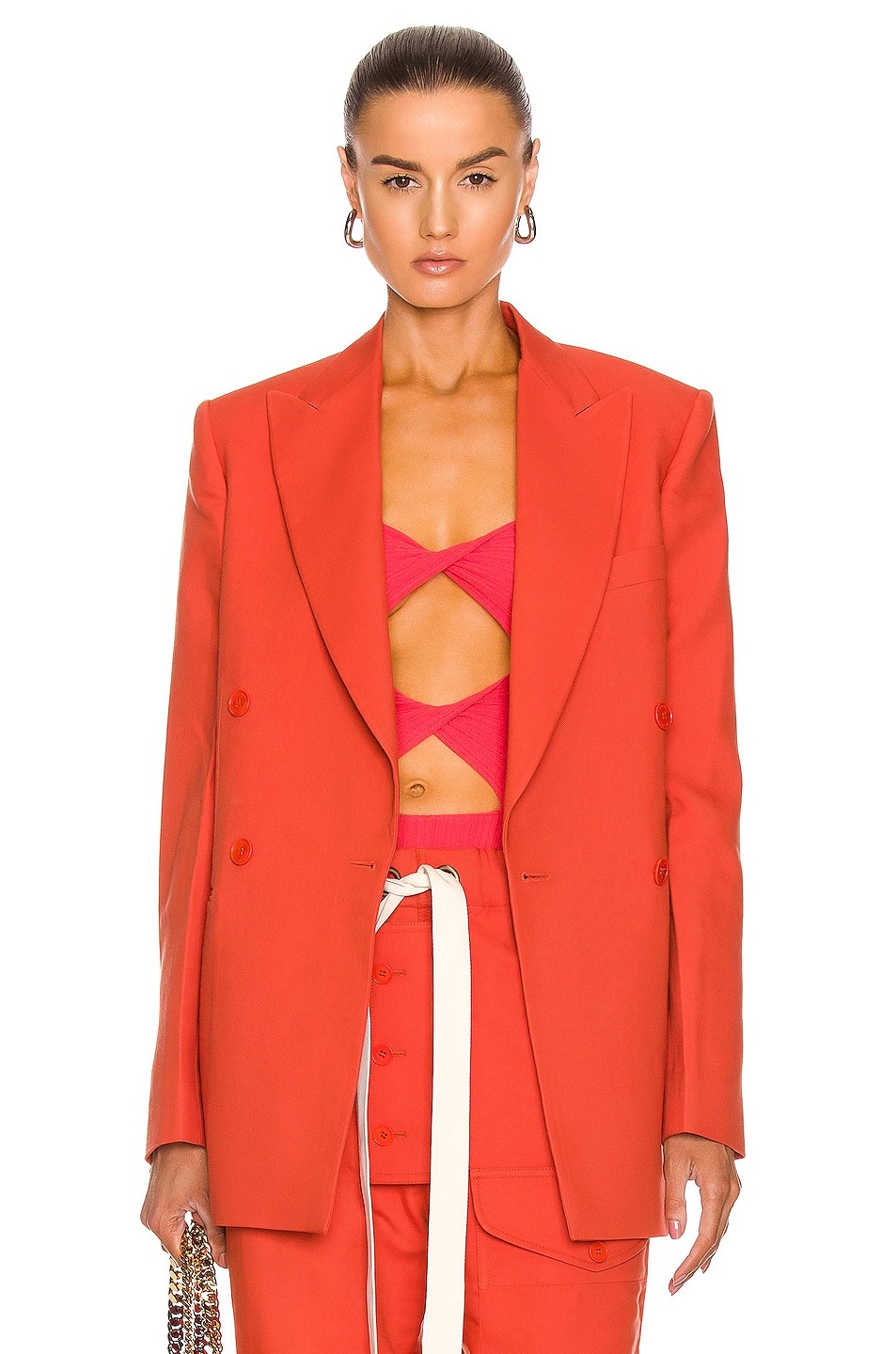 Image 1 of Stella McCartney Twill Tailored Jacket in Chilli Red