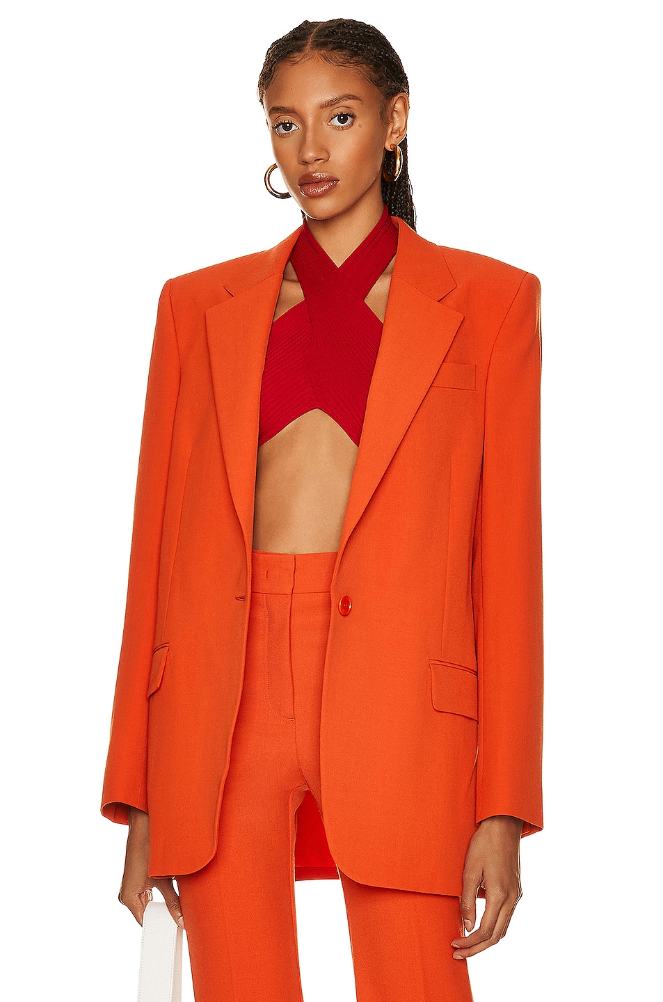 Image 1 of Stella McCartney Twill Blazer in Tangerine