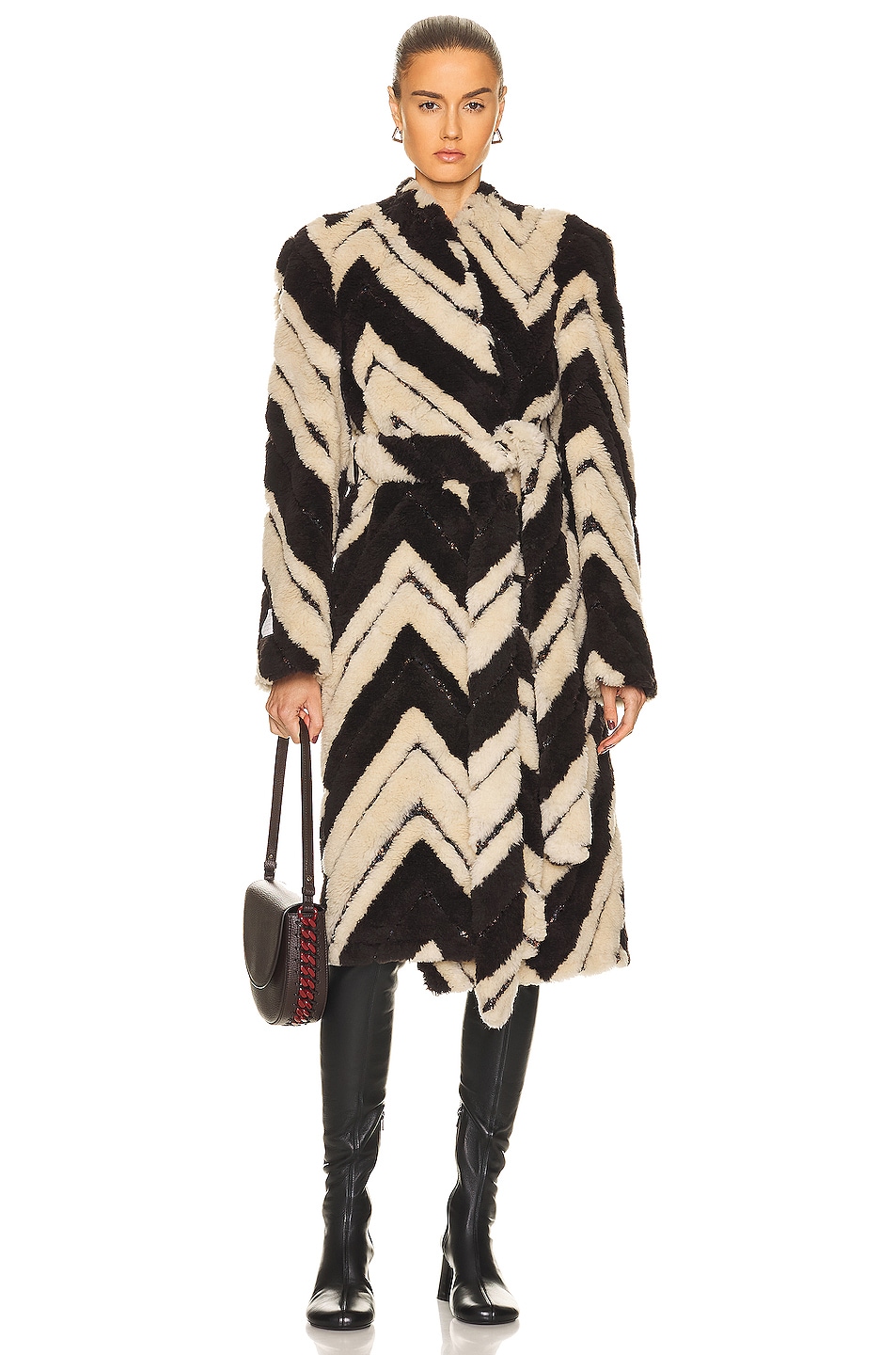 Image 1 of Stella McCartney Fur Free Fur Coat in Multicolor Brown