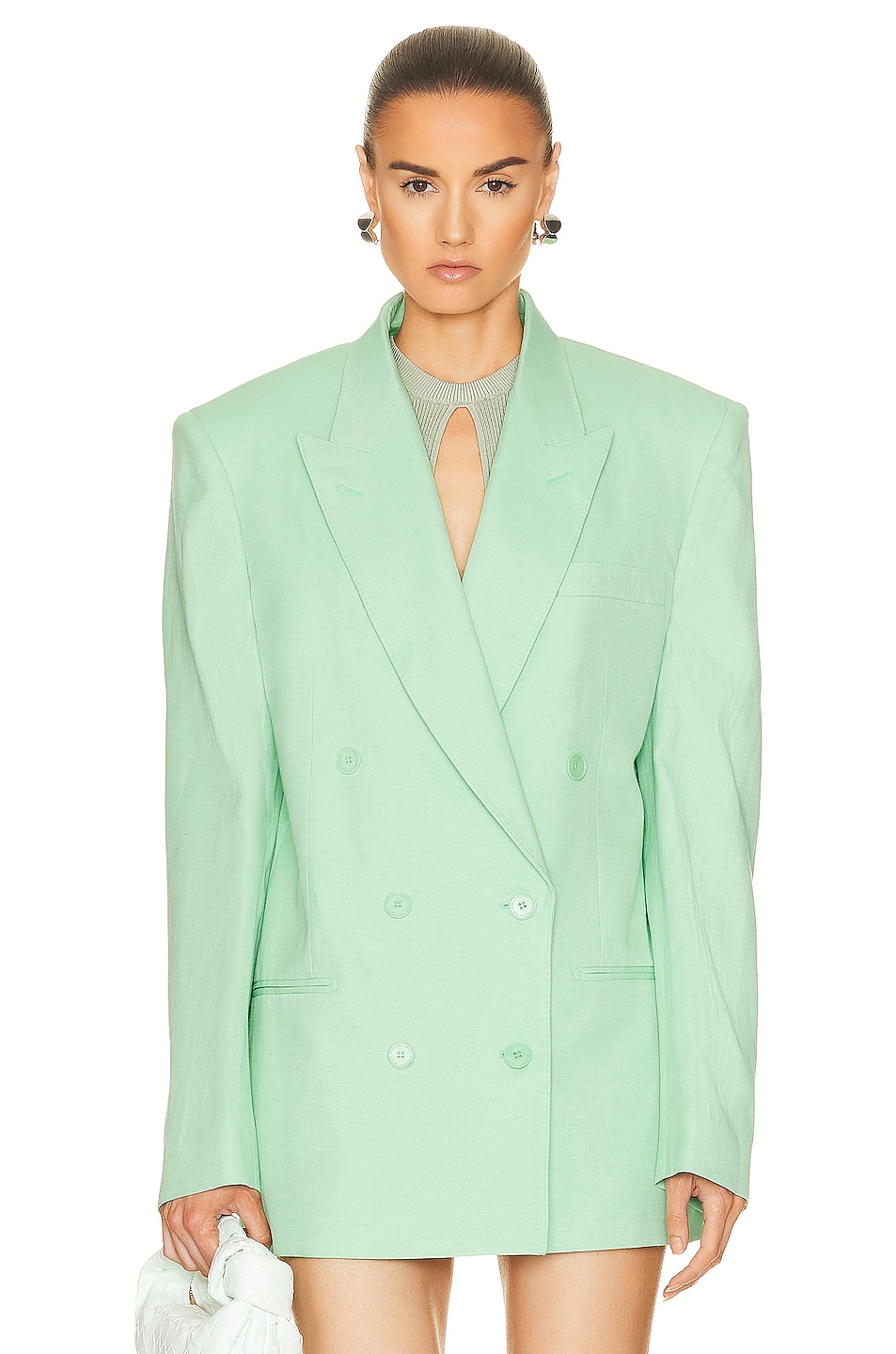 Image 1 of Stella McCartney Oversized Double Breasted Jacket in Fluo Mint
