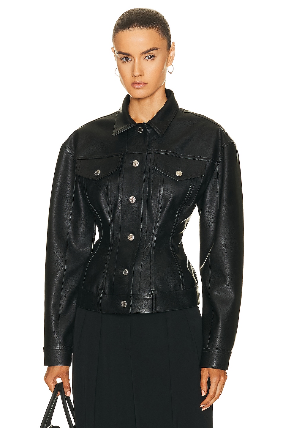 Image 1 of Stella McCartney Altermat Waisted Buttoned Jacket in Black