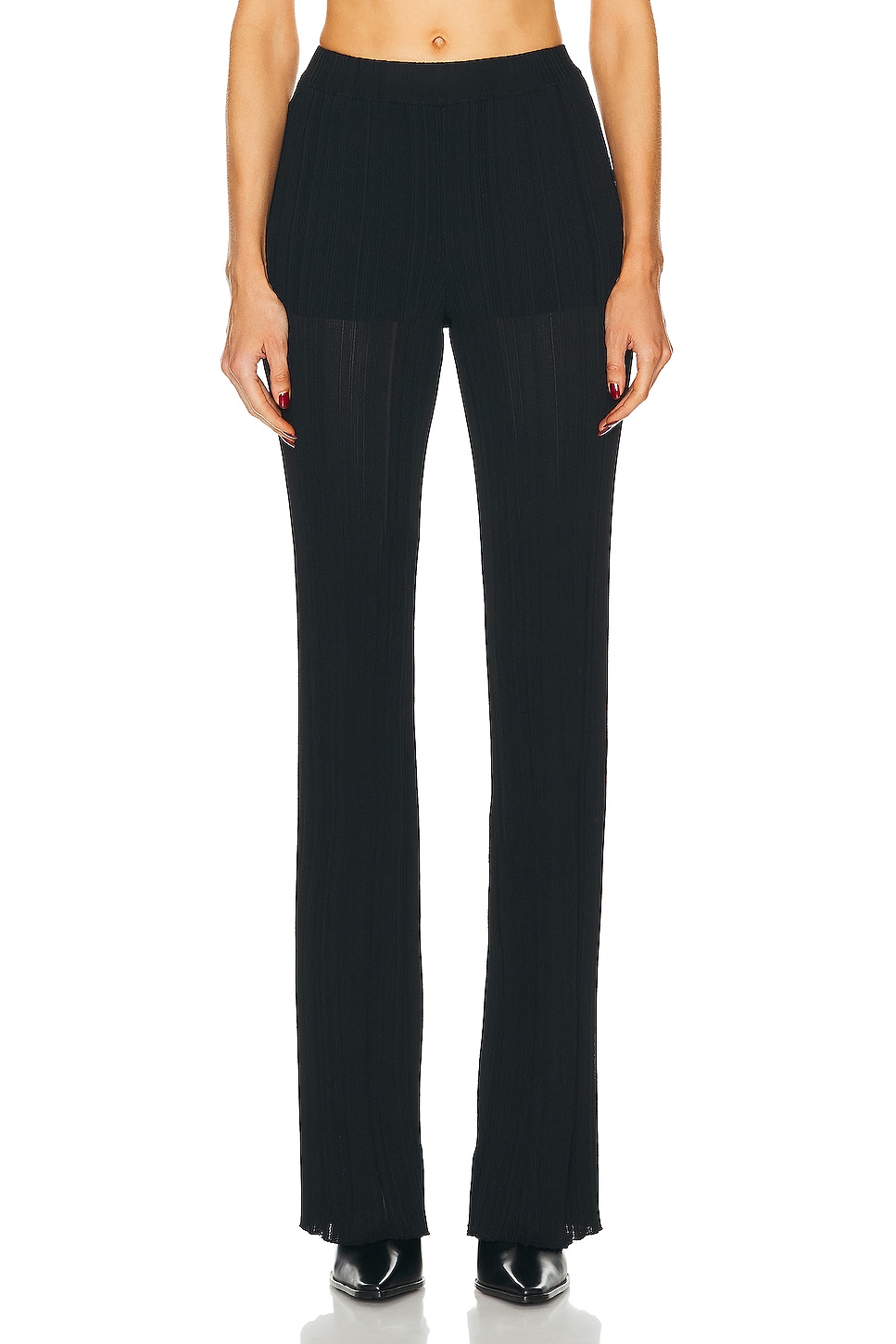 Image 1 of Stella McCartney Lightweight Plisse Knit Trousers in Black