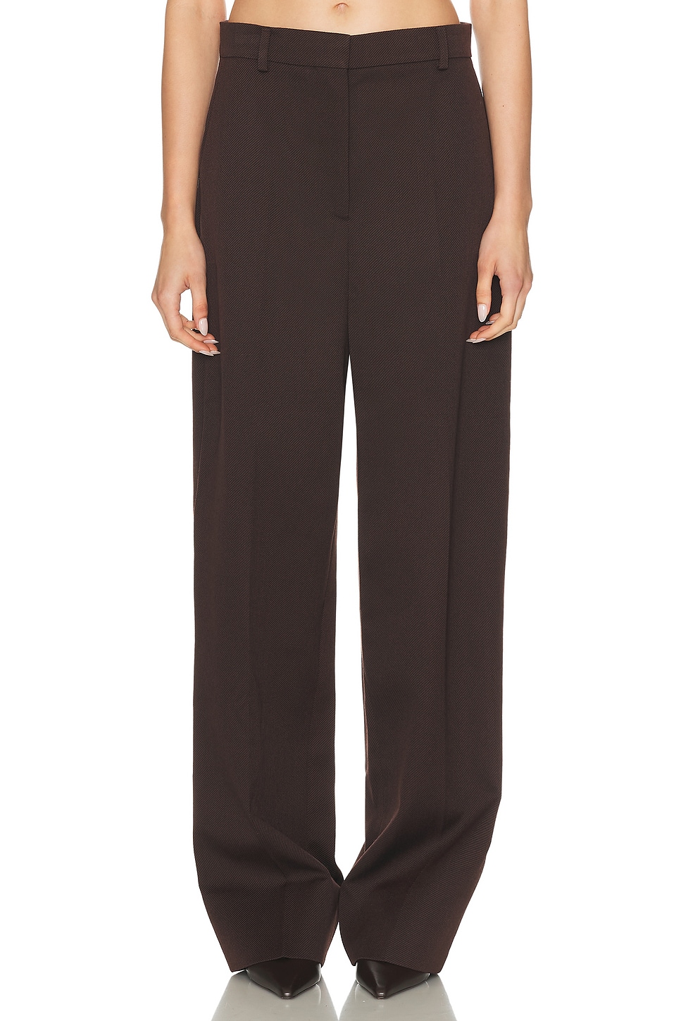 Image 1 of Stella McCartney Twill Tailoring Loose Trouser in Raisin