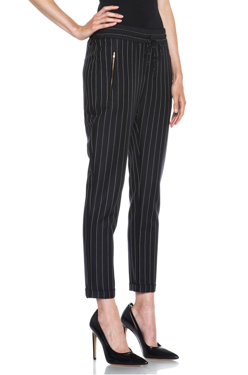 pinstripe drawstring pants