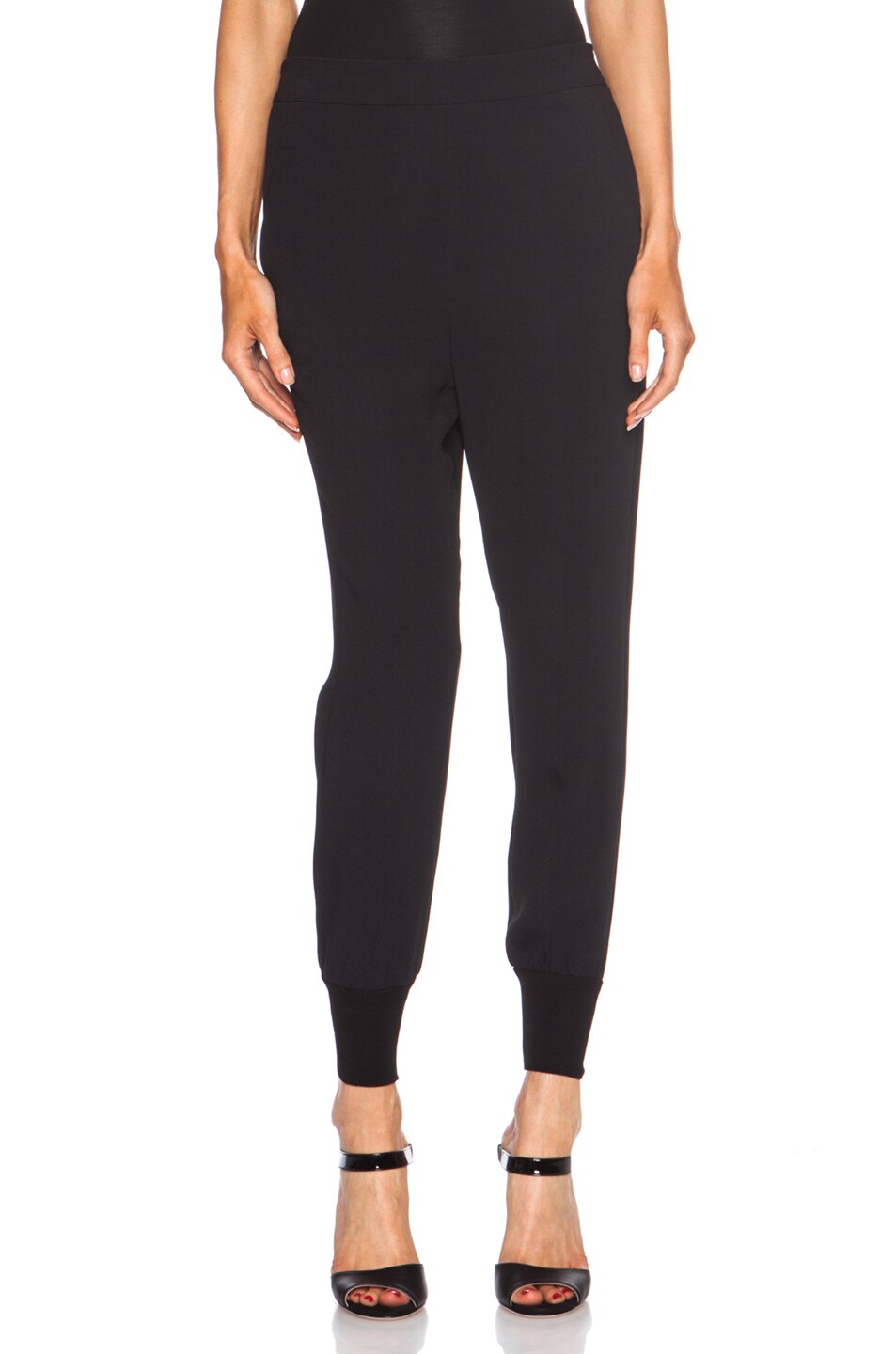Image 1 of Stella McCartney Elastic Cuff Viscose-Blend Pants in Black