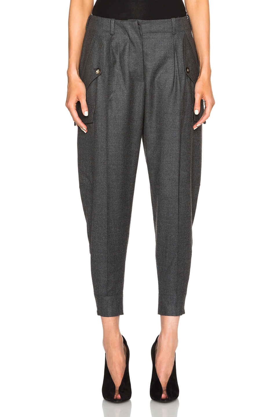 Image 1 of Stella McCartney Tess Sustain Cargo Trousers in Charcoal