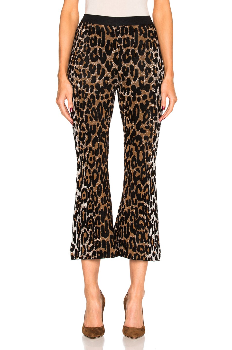 Image 1 of Stella McCartney Cheetah Trousers in Beige, Black & Havana