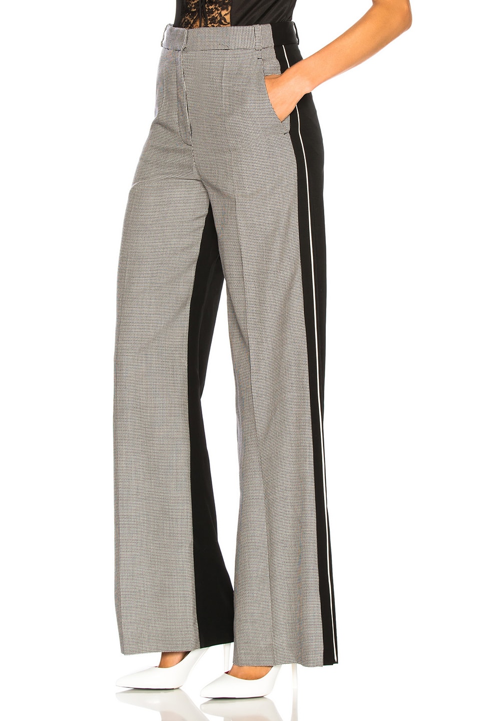 Image 1 of Stella McCartney Reina Side Stripe Trousers in Ink & Ivory