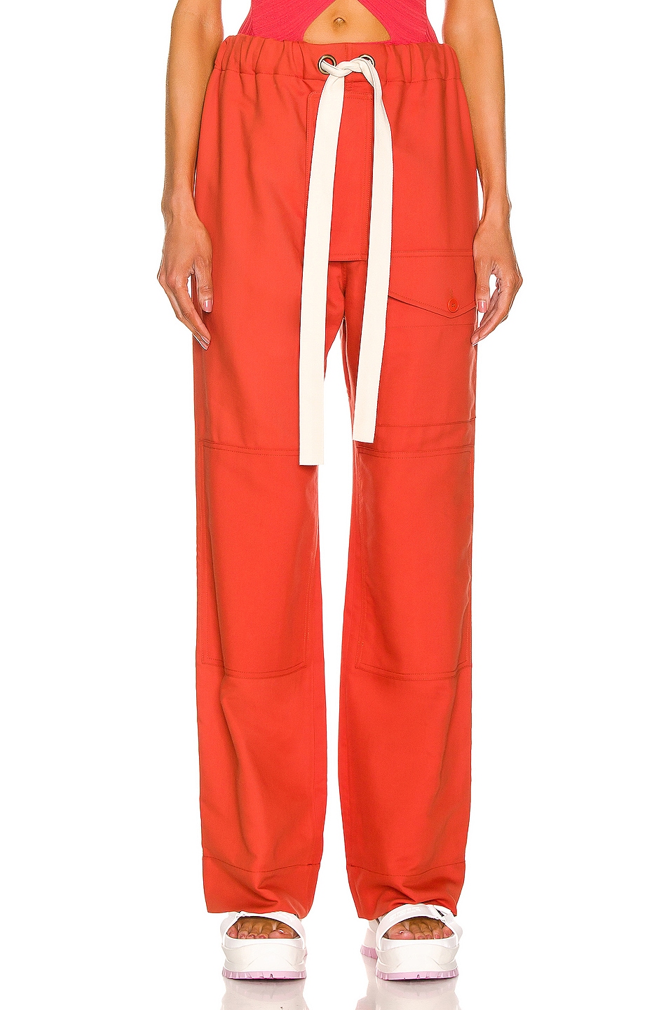 Image 1 of Stella McCartney Twill Tailored Trousers in Chilli Red
