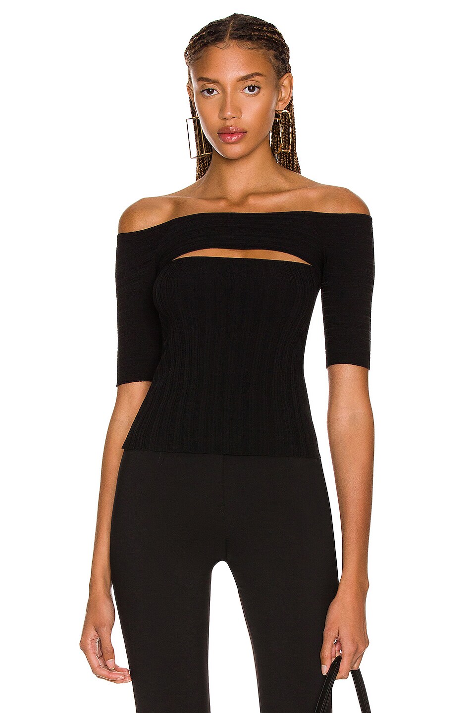 Image 1 of Stella McCartney Cut Out Knit Top in Black