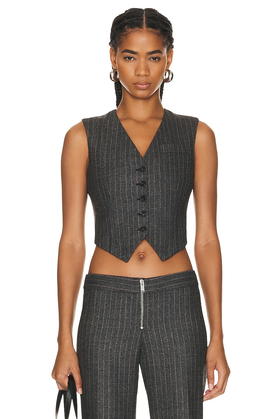 Image 1 of Stella McCartney Cropped Vest in Charcoal