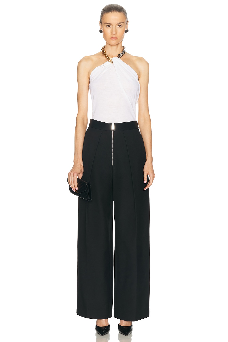 STELLA McCARTNEY フェイクレザートリム ウールブラウス 【公式通販】