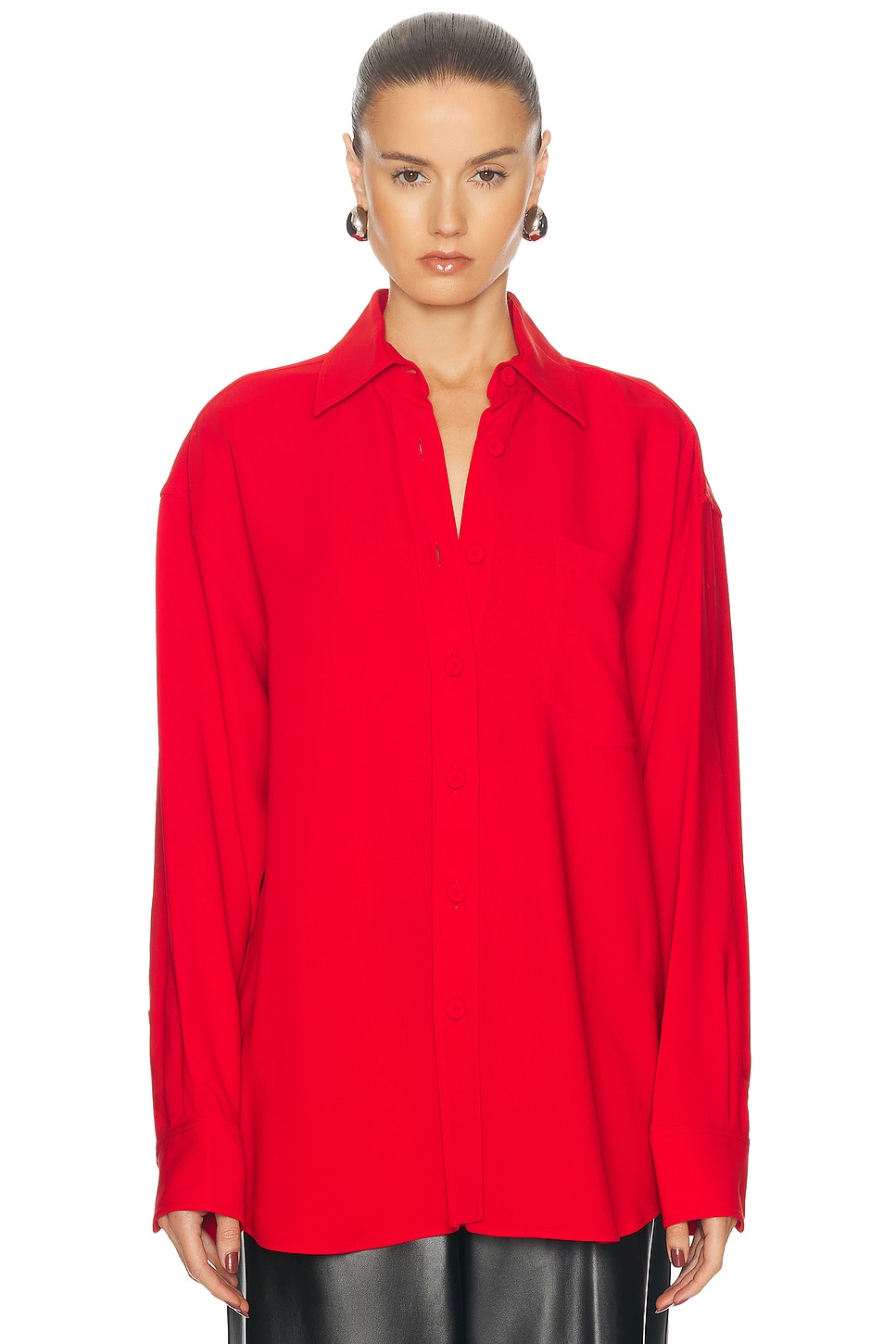 Image 1 of Stella McCartney Iconic Oversized Shirt in Lipstick Red