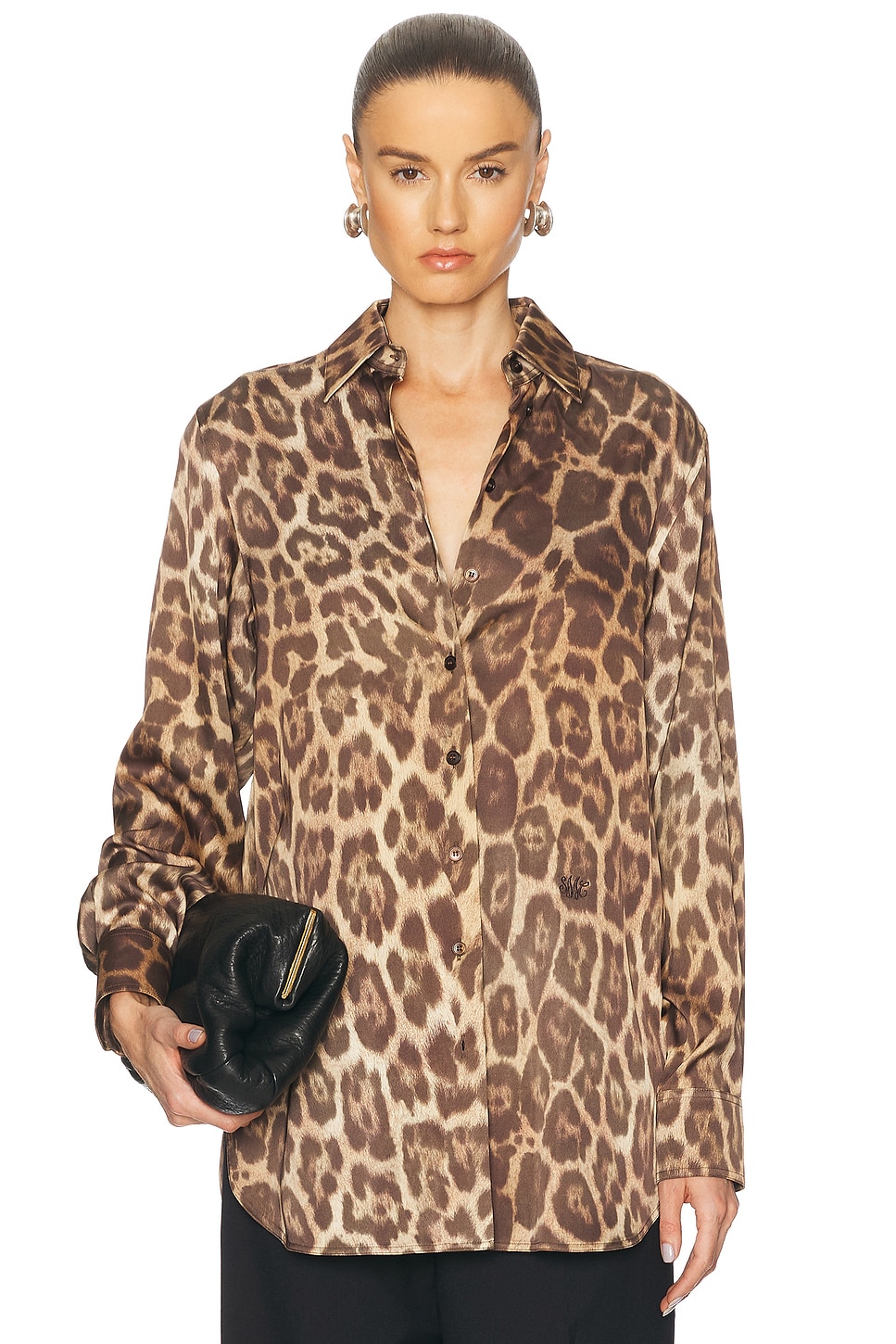 Stella Mccartney Leopard-print Shirt In Multicolor Brown