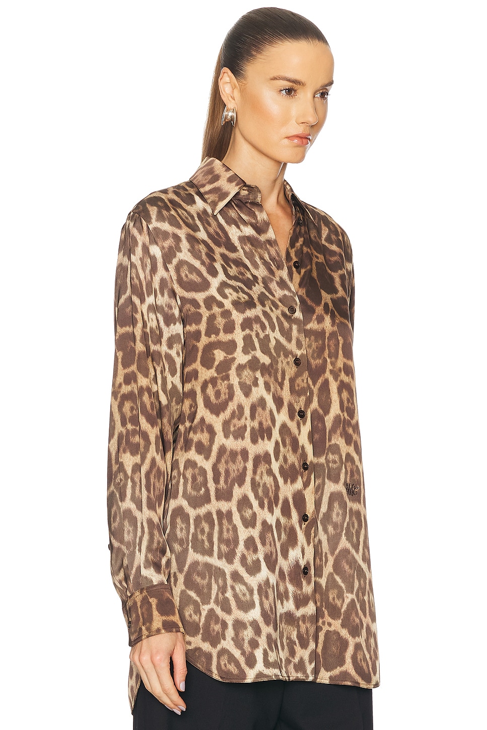 Stella Mccartney Leopard-print Shirt In Multicolor Brown