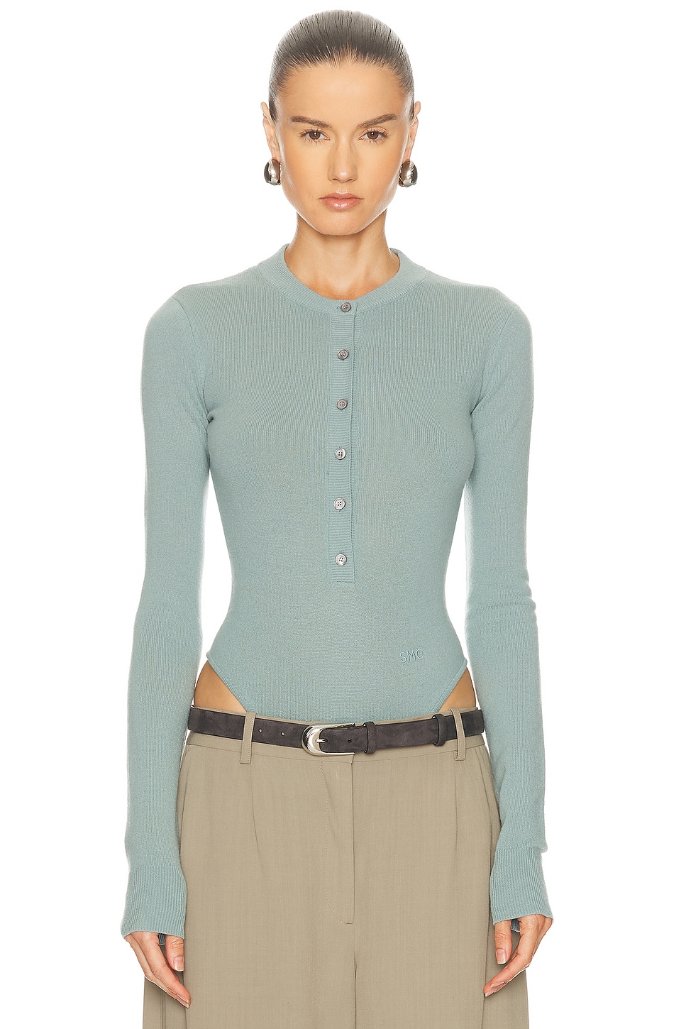 Image 1 of Stella McCartney Cosy Knit Bodysuit in New Celadon