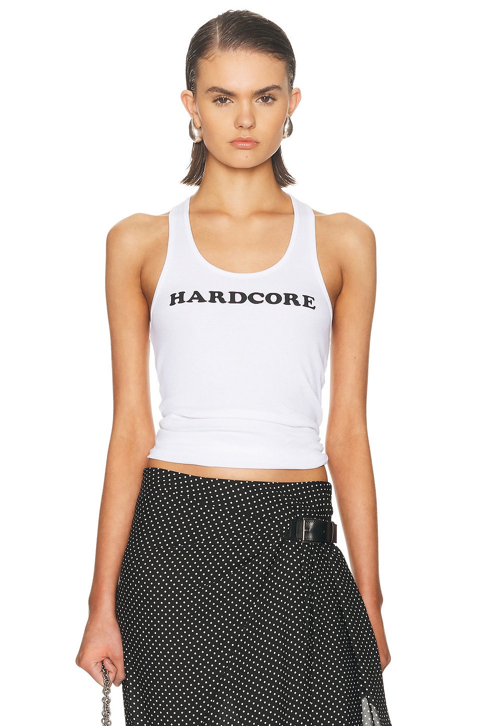 Image 1 of Stella McCartney Hardcore Slogan Tank Top in Pure White