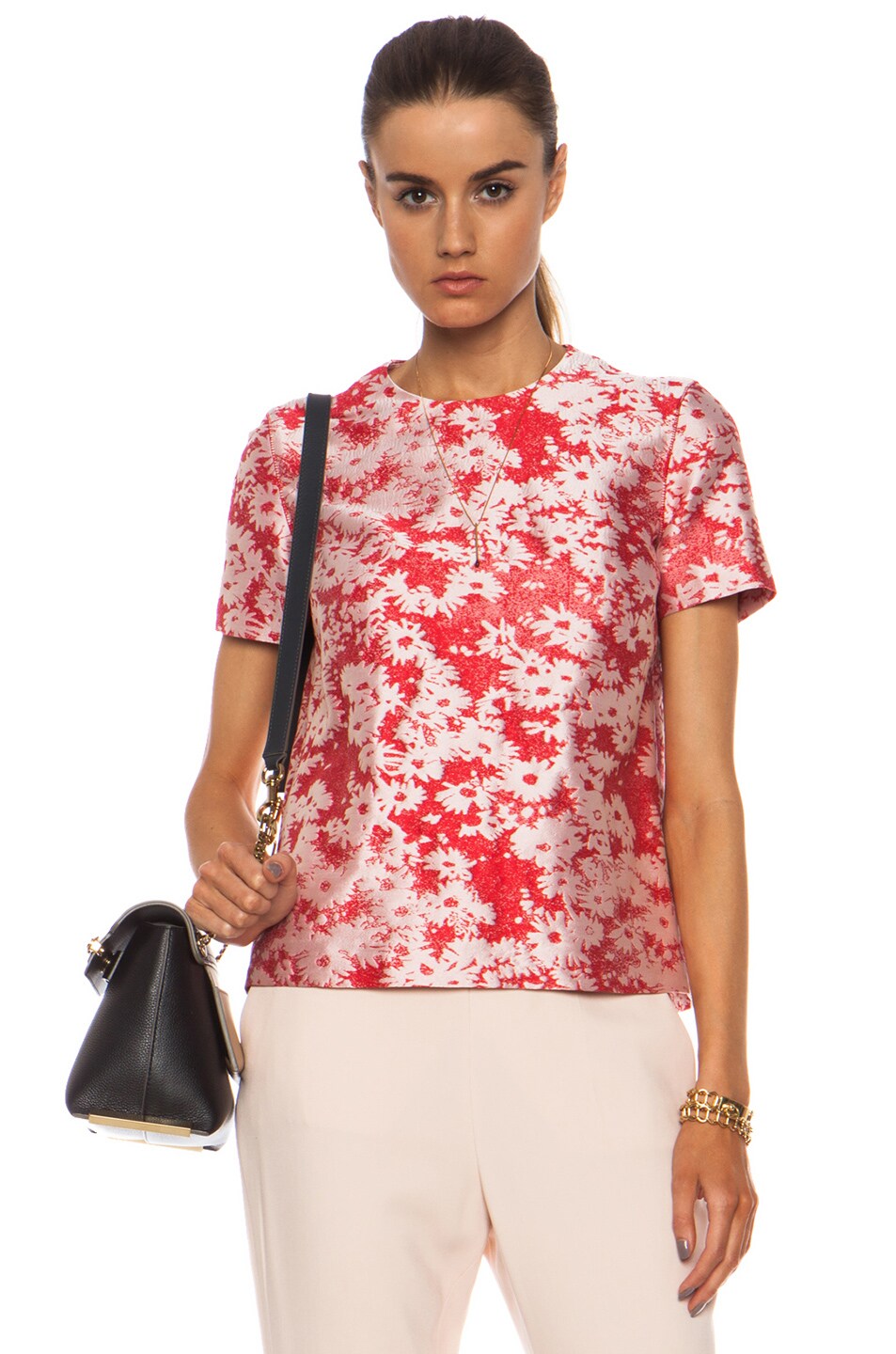 Image 1 of Stella McCartney Tina Daisy Cotton-Blend Top in Berry
