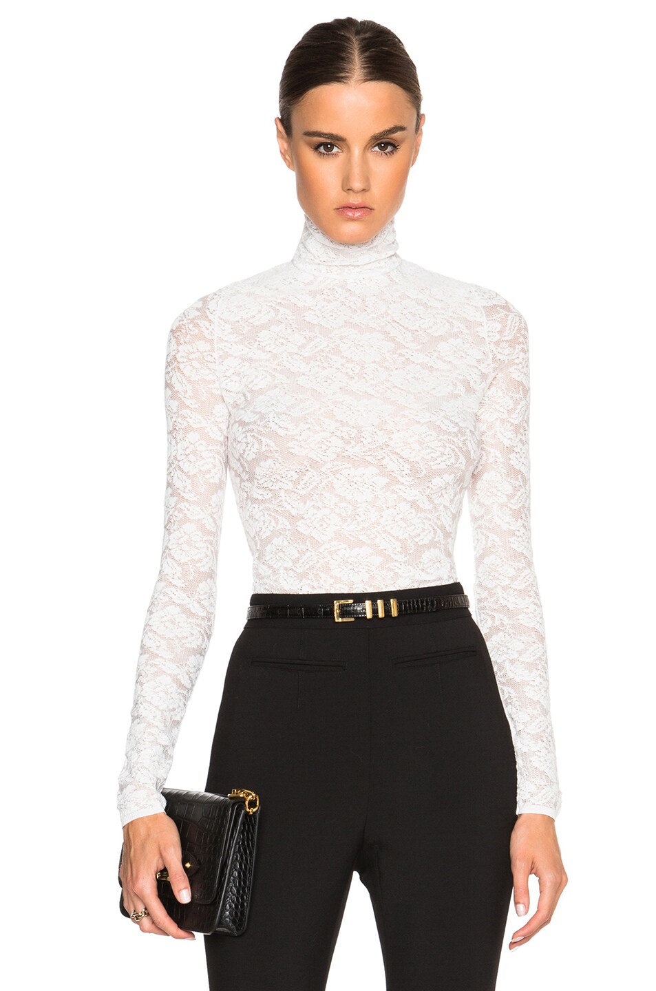 Image 1 of Stella McCartney Turtle Neck Lace Top in Pure White