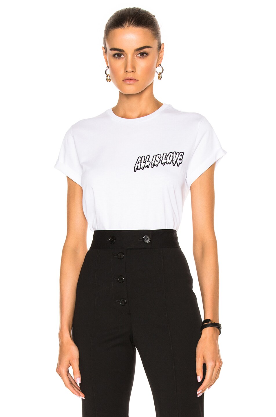 Image 1 of Stella McCartney All Is Love Embroidery T-Shirt in Pure White
