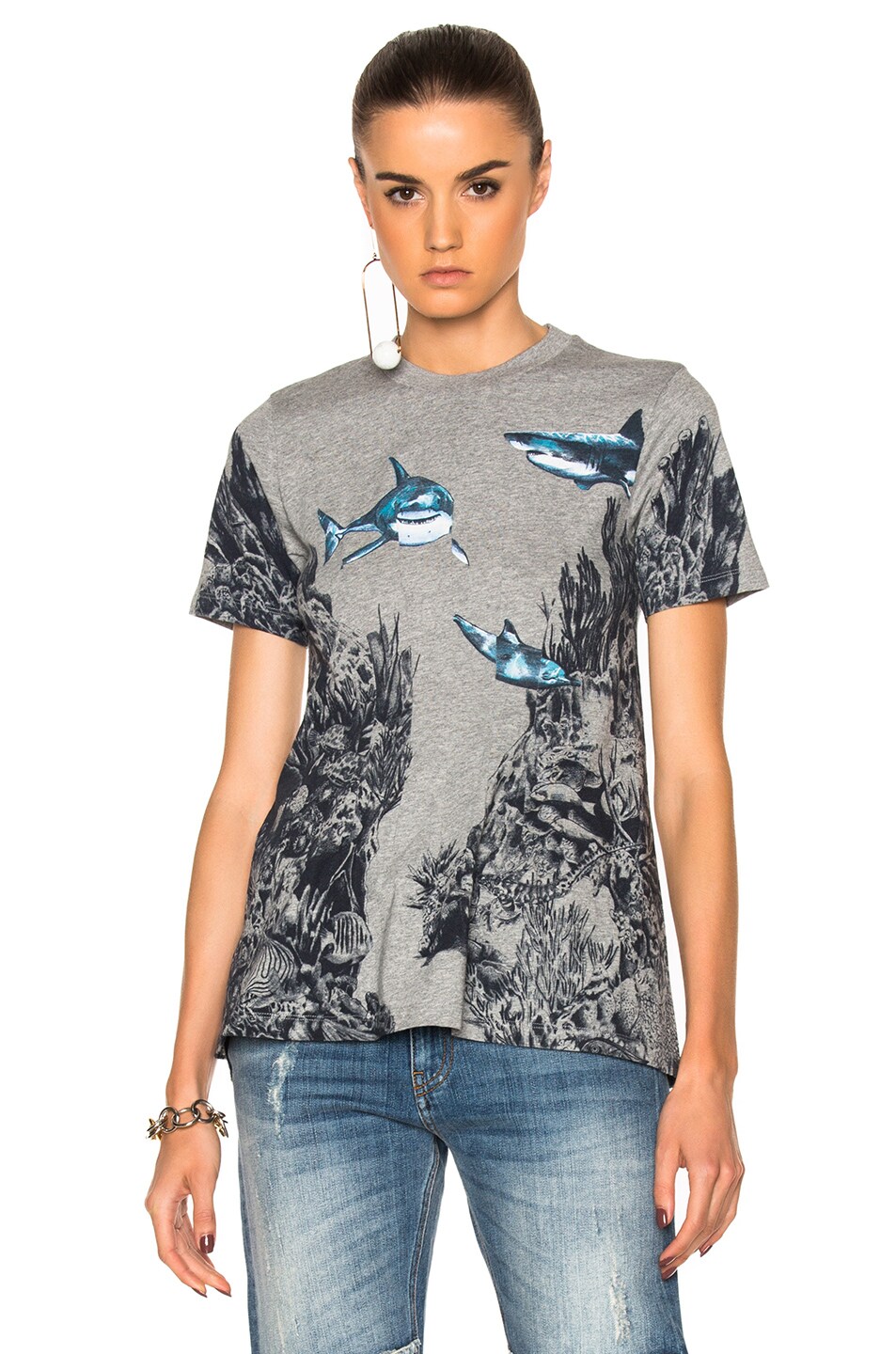 Image 1 of Stella McCartney Underwater T-Shirt in Gray Melange