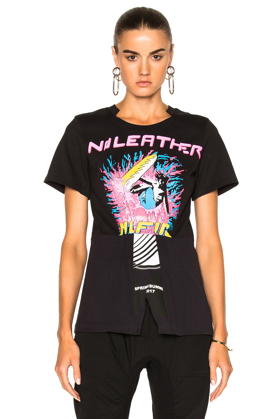 Image 1 of Stella McCartney Jersey No Leather Surf Print T-Shirt in Black