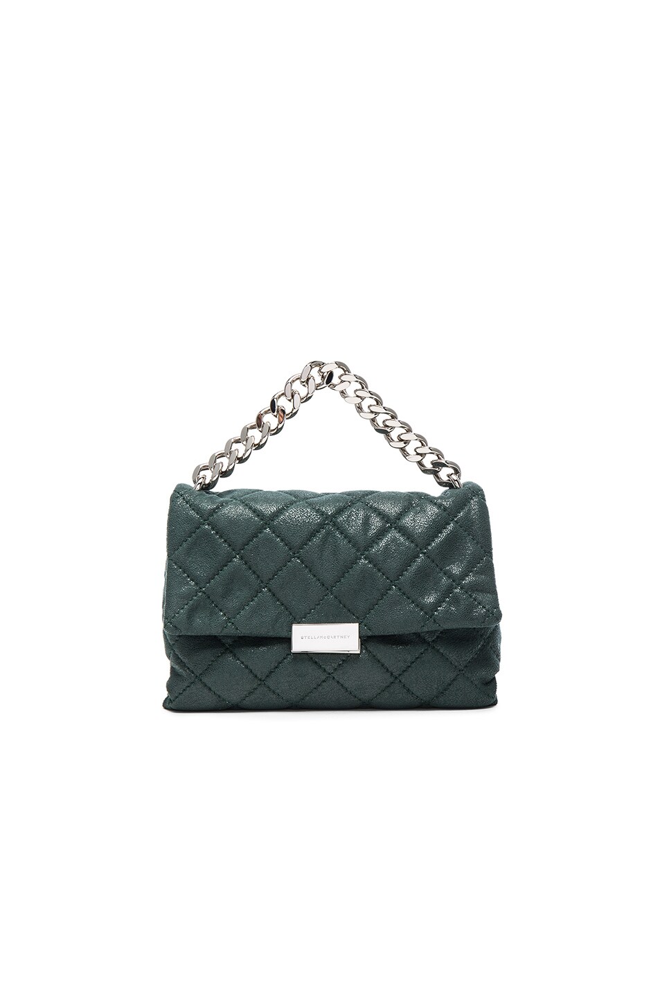 Image 1 of Stella McCartney Quilted Chain Shoulder Bag in Petroleum