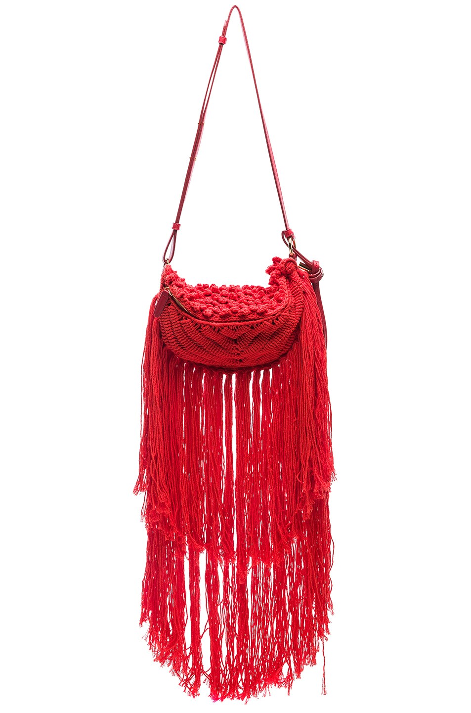 Image 1 of Stella McCartney Small Macrame Hip Bag in Red