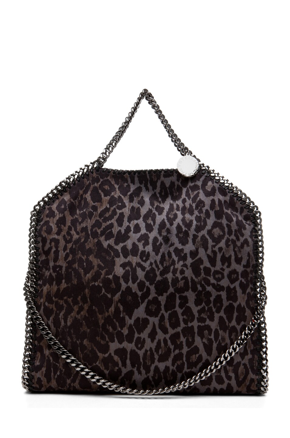 Image 1 of Stella McCartney Small Leopard Faux Suede Tote in Bark