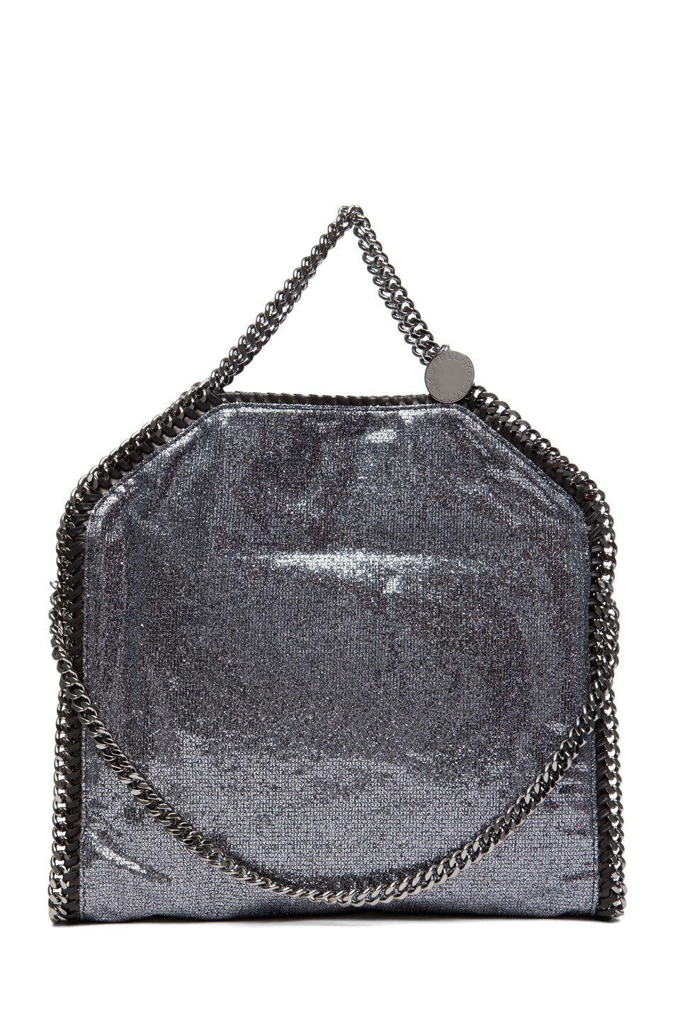 Image 1 of Stella McCartney Small Glitter Tote in Pewter