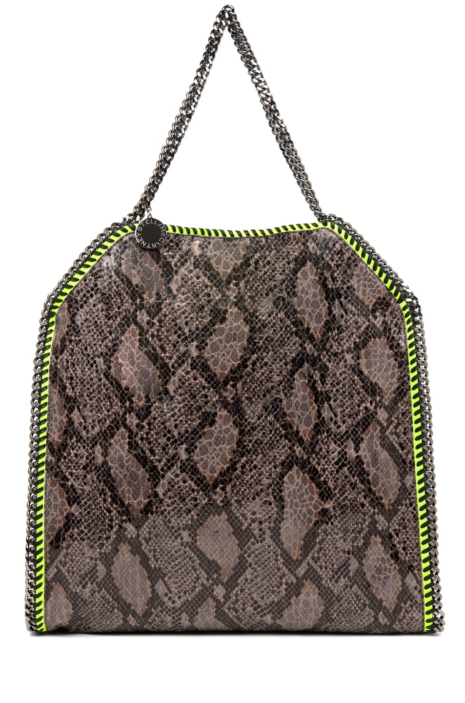 Image 1 of Stella McCartney Falabella Large Faux Python Tote in Grey