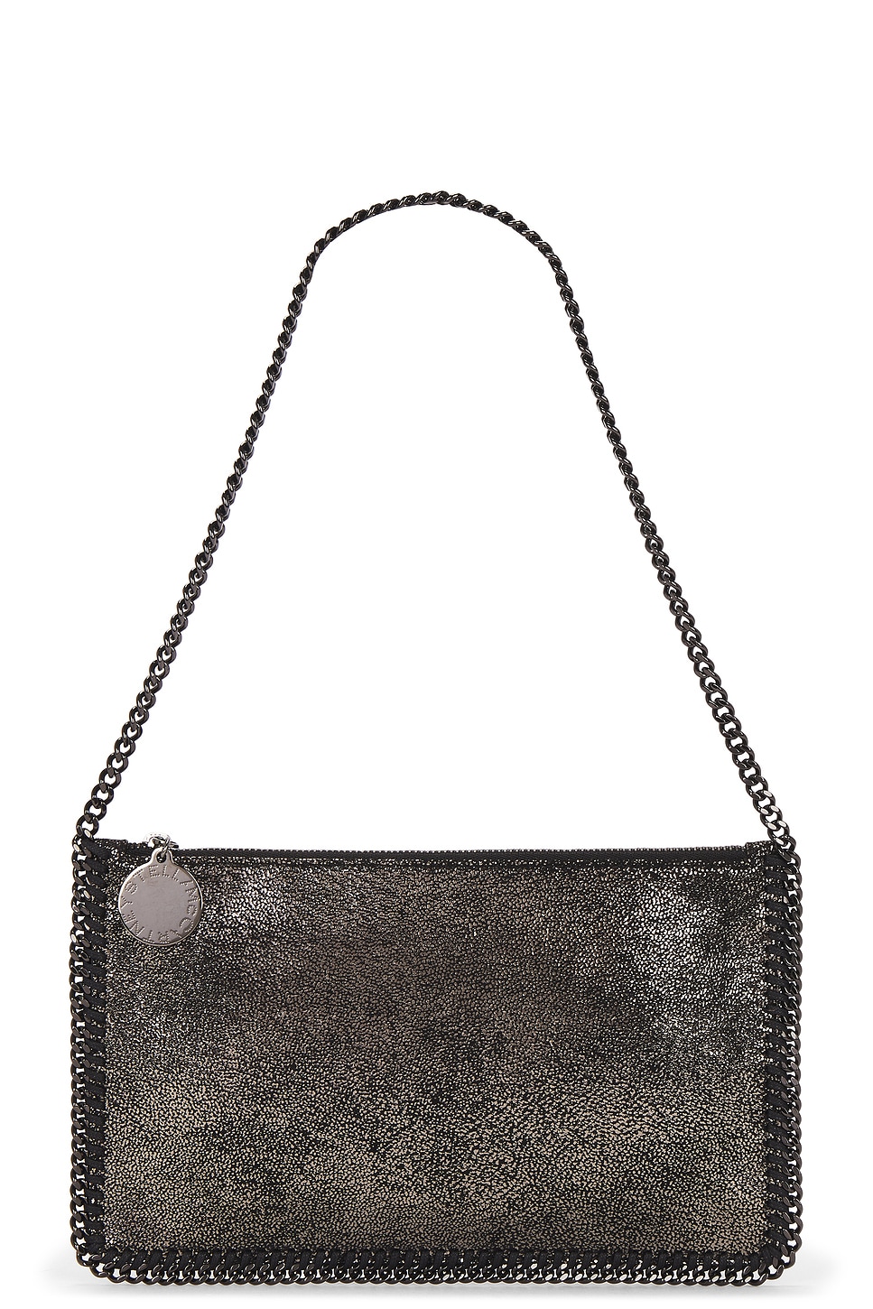 Falabella Shiny Chamois Pouch in Metallic Silver