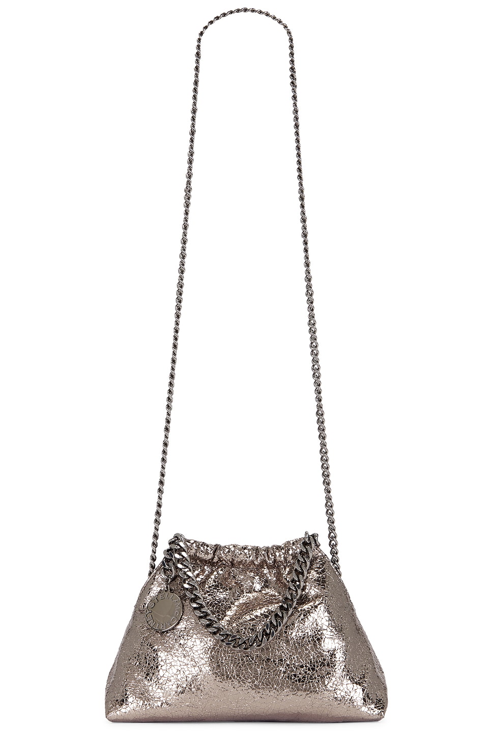 Stella Mccartney Falabella Mini Drawstring Bag In Gray