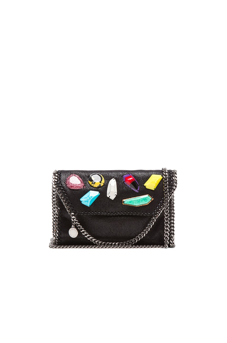 Image 1 of Stella McCartney Embroidered Mini Shoulder Bag in Black