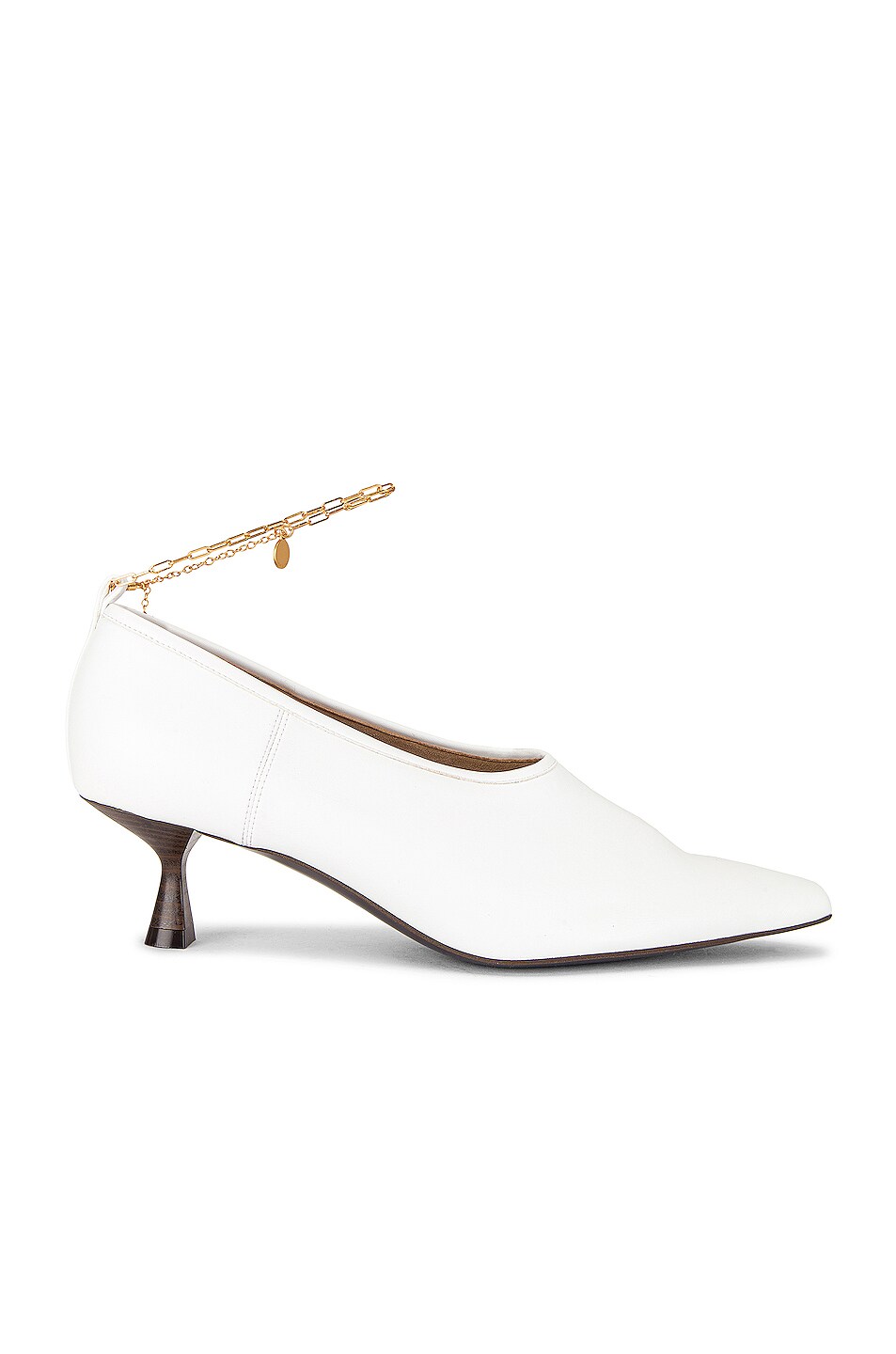 Image 1 of Stella McCartney Ankle Chain Mid Heel Pumps in Pure White