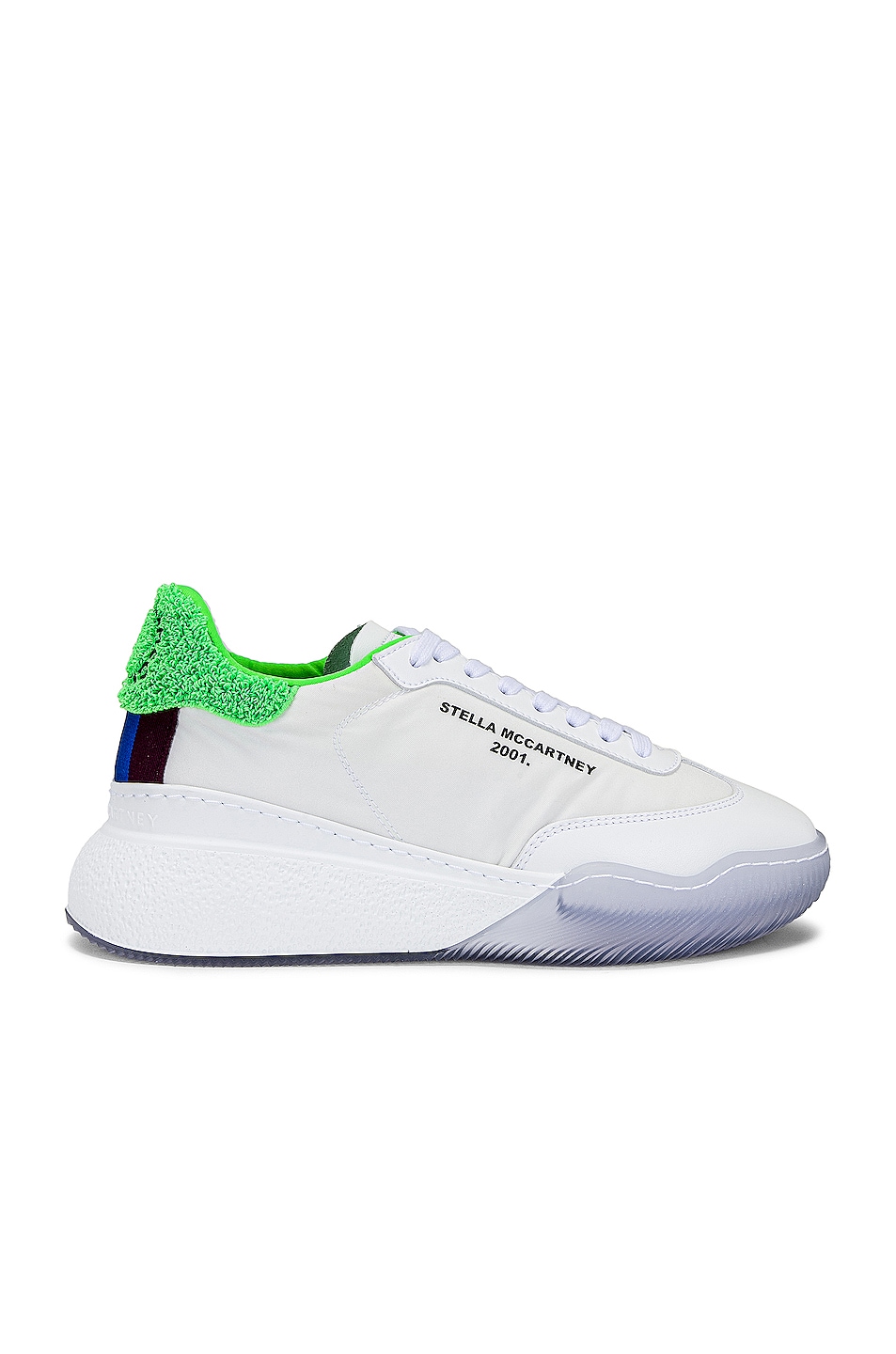 Image 1 of Stella McCartney Loop Recycled Polyester Sneakers in Fluo Green & White