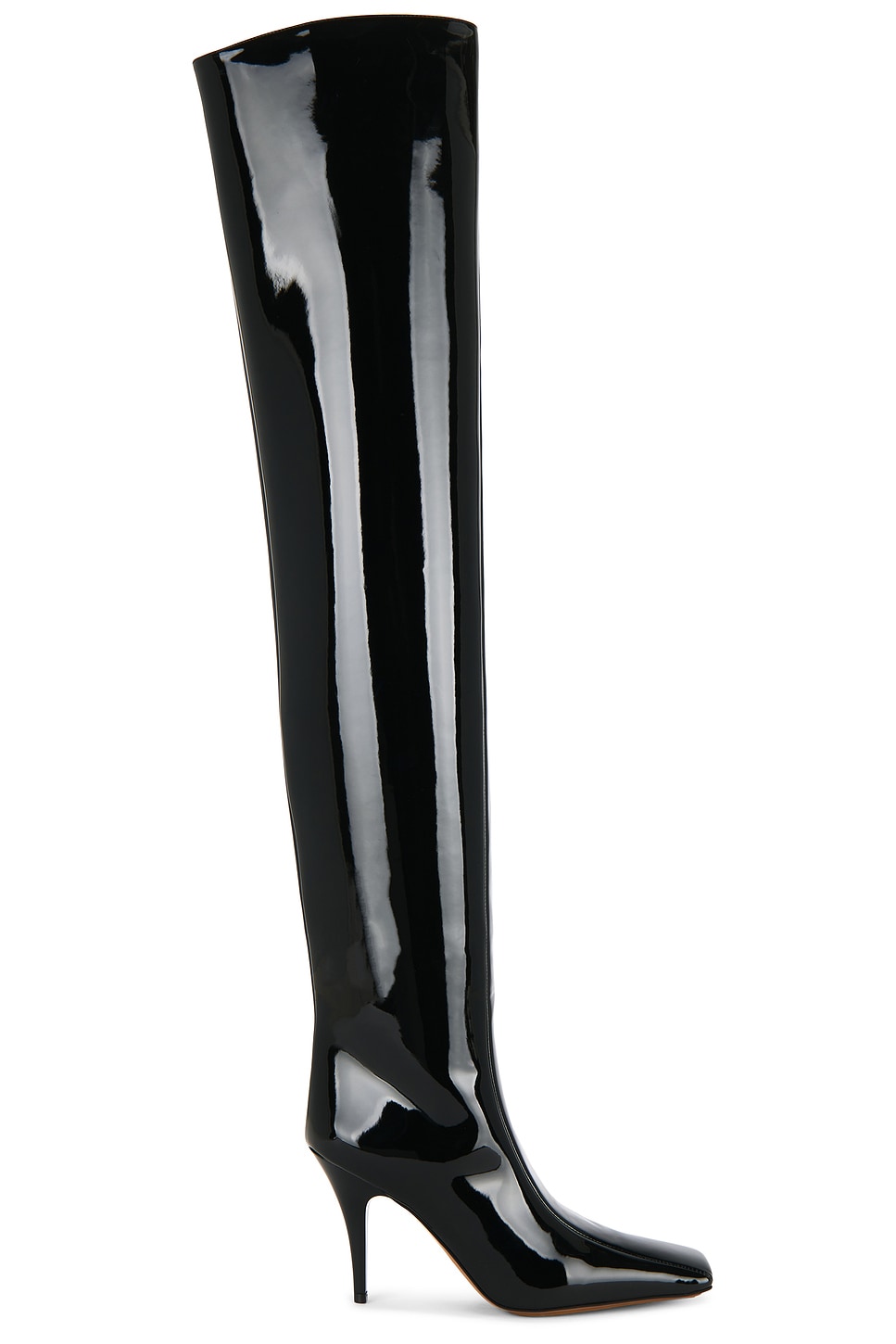 Stella Mccartney Patent Alter Mat 95 Over The Knee Boot In Black