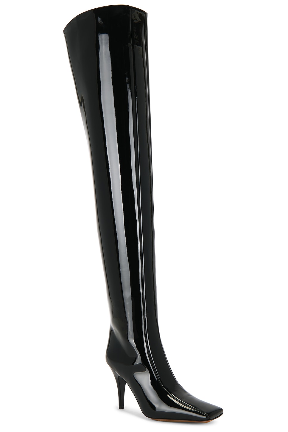 Stella Mccartney Patent Alter Mat 95 Over The Knee Boot In Black