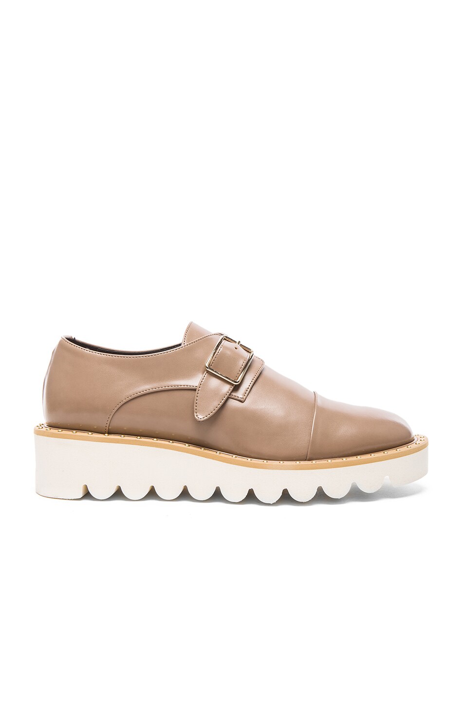 Image 1 of Stella McCartney Odette Faux Leather Monk Straps in Taupe